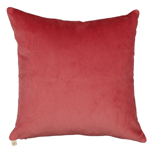 Coussin carré Carino en velours côtelé | Rose