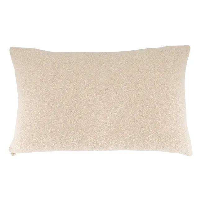 Carino rectangular cushion in bouclette wool | Cream