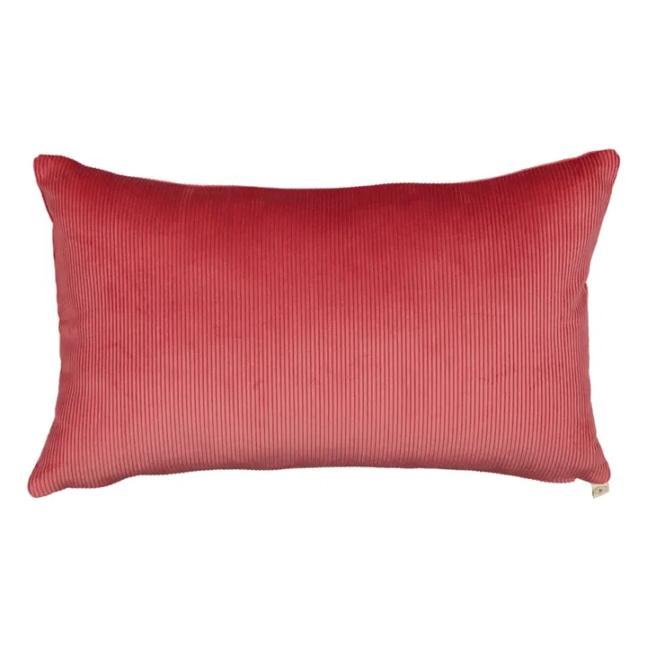 Coussin rectangulaire Carino en velours côtelé | Rose- Image produit n°0