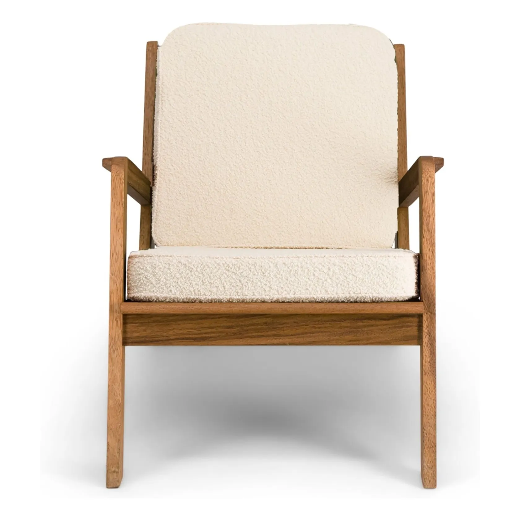 The Socialite Family Cream Gloria Chair In Wood And Bouclette Wool