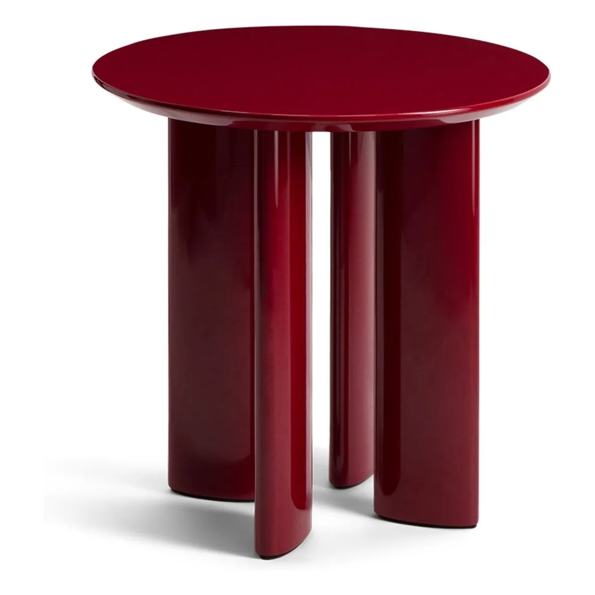 The Socialite Family Burgundy Carlotta Side Table In Lacquered Beech