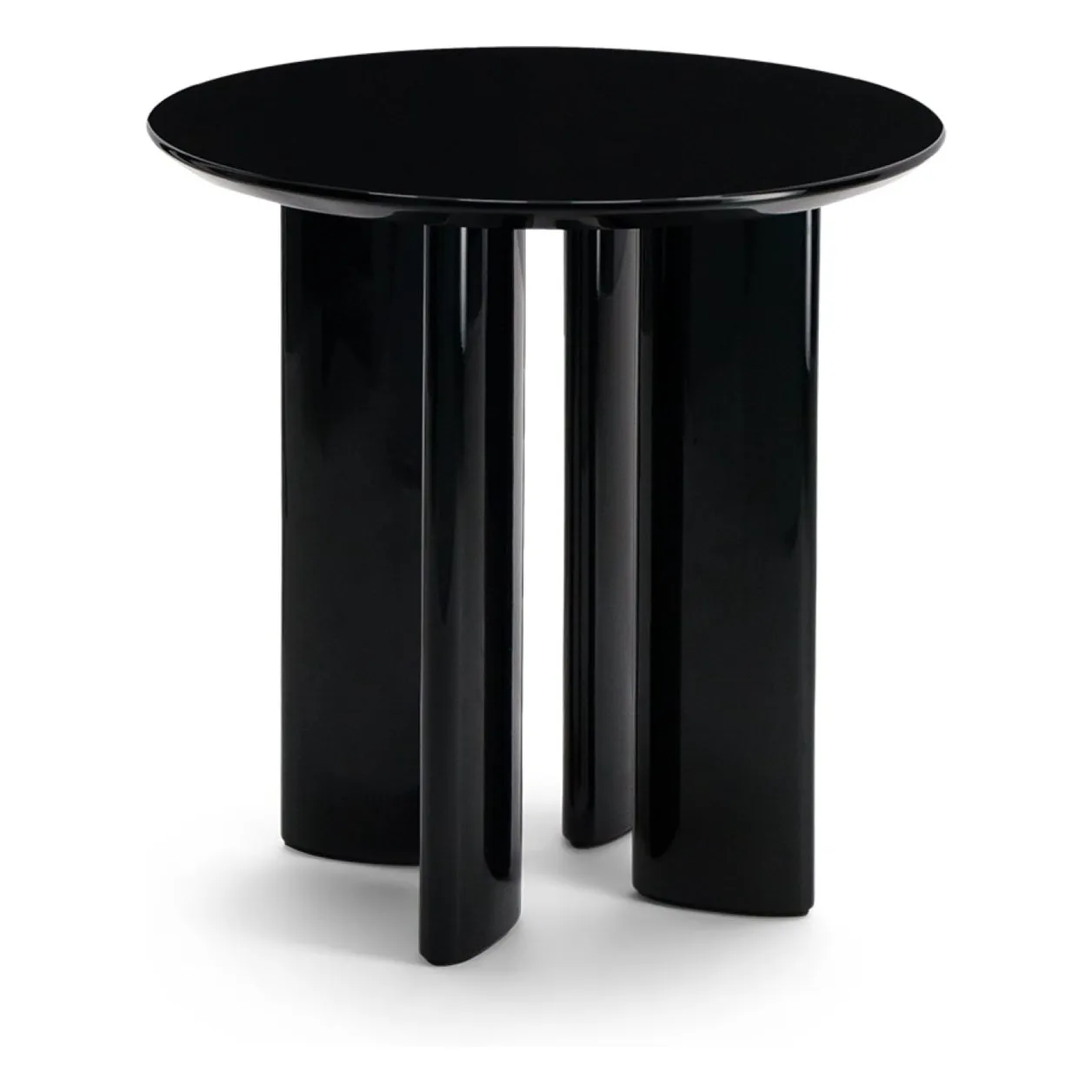 The Socialite Family Black Carlotta Side Table In Lacquered Beech