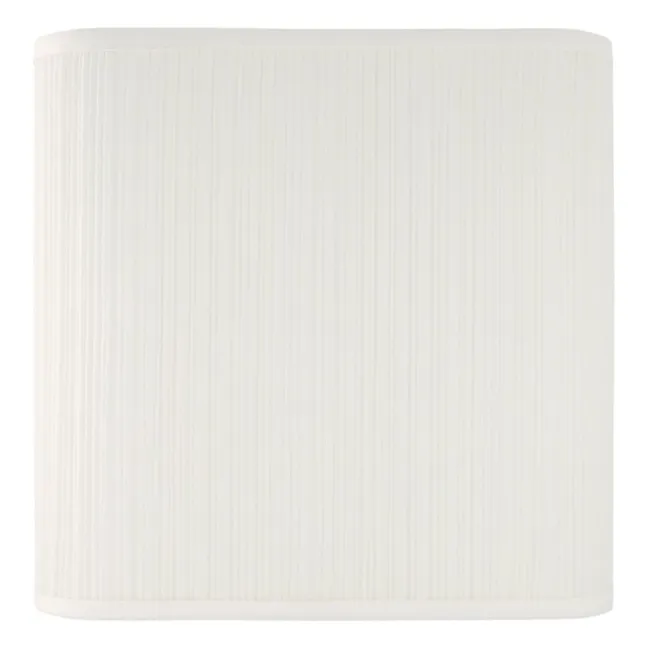 Brera square wall lamp in pleated cotton | White