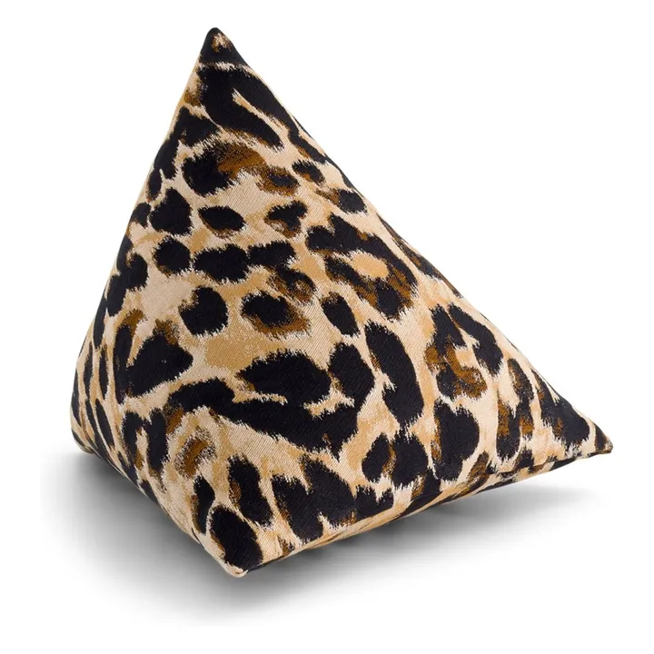 Coussin berlingot Divino en jacquard | Léopard- Image produit n°0