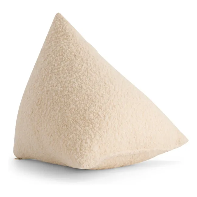 Coussin berlingot Divino en laine bouclette | Crème