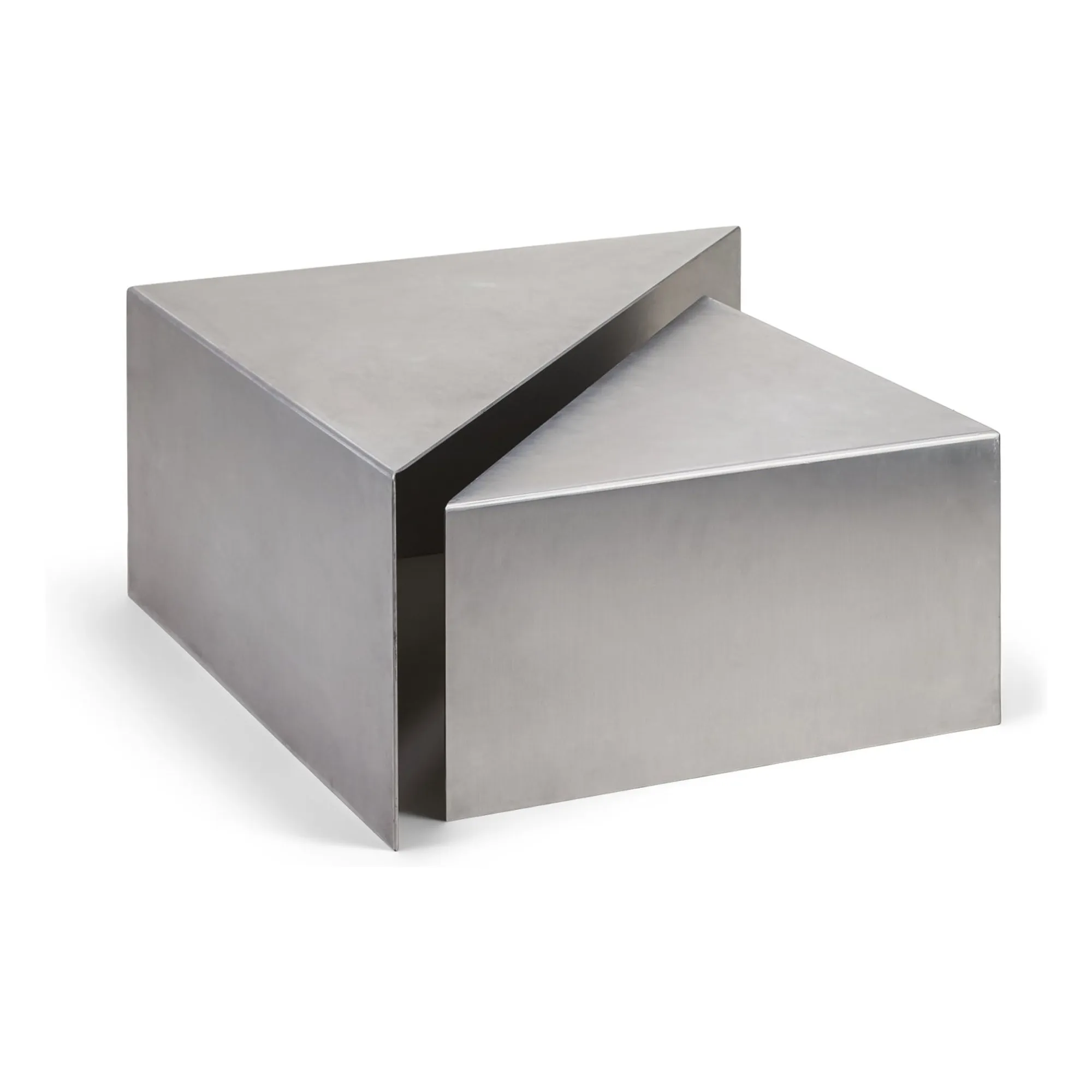 Mesa de centro Triangolo de aluminio cepillado | Aluminio- Imagen del producto n°0