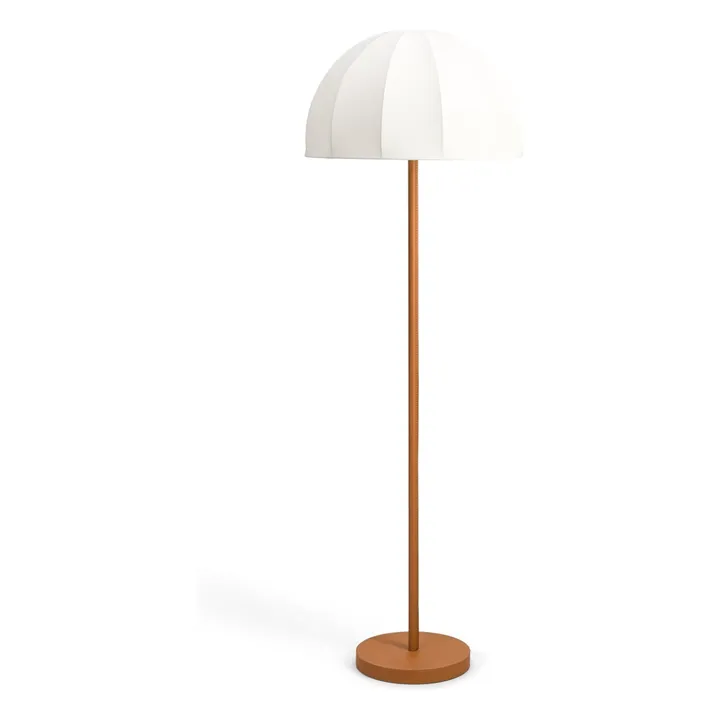 Lampadaire Duomo pied en cuir cognac | Crème- Image produit n°0