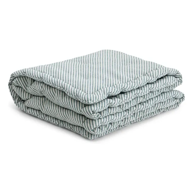 Edredón de rayas Capriccio en jacquard de algodón | Verde