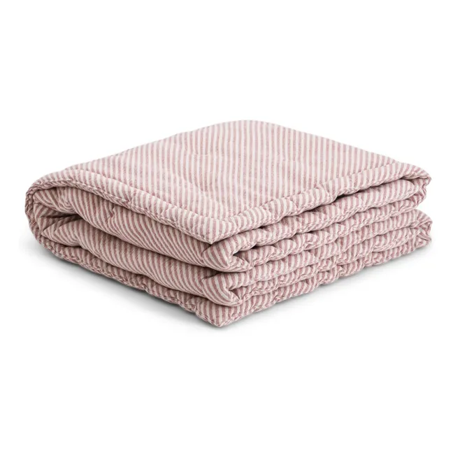 Capriccio cotton jacquard striped quilt | Burgundy