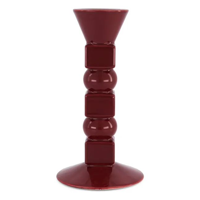 Anna piccolo portacandele in ceramica | Bordeaux