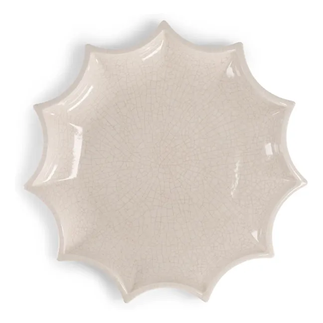 Tasca pocket organizer in crackled ceramic | Cream