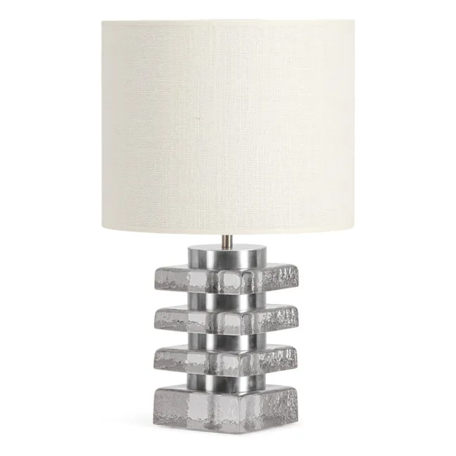Lampe à poser Marta en verre et tissu texturé | Transparent