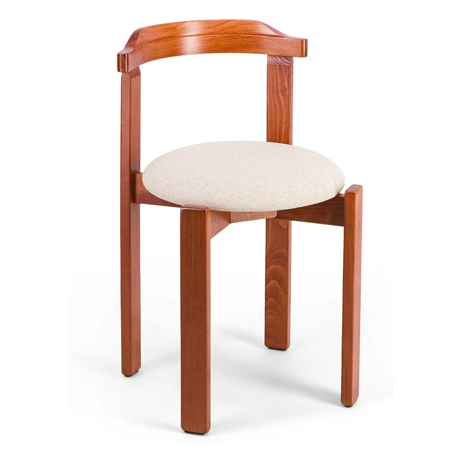 Laura chair upholstered in beech and woven fabric | Beige- Product image n°0