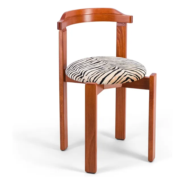 Chaise Laura rembourré en hêtre et velours | Tigre