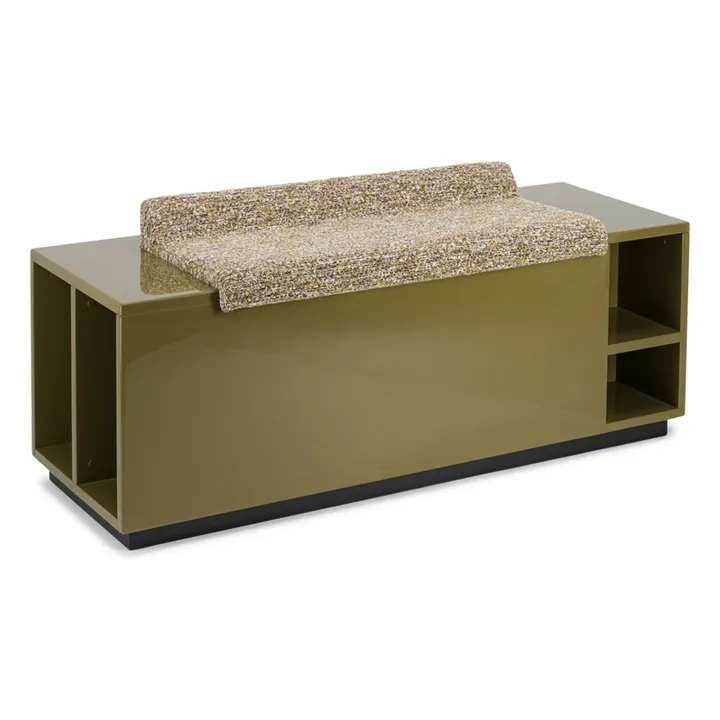 Banc coffre Cameleon en bois laqué et tissu effet tweed | Tigre- Image produit n°4