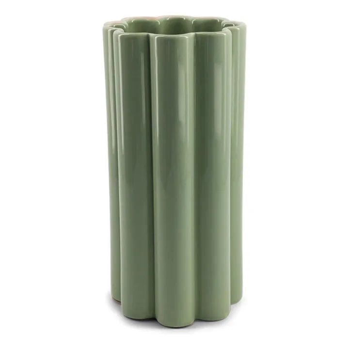 Vase Duetto Solo en céramique | Vert amande- Image produit n°0
