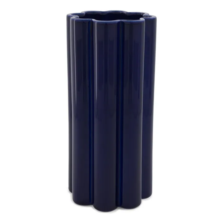 Vase Duetto Solo en céramique | Bleu nuit- Image produit n°0