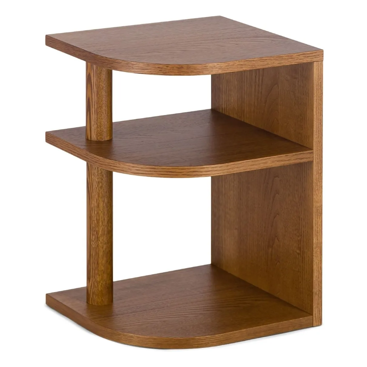 Table d'appoint Opera frêne finition iroko - version gauche | Iroko- Image produit n°0