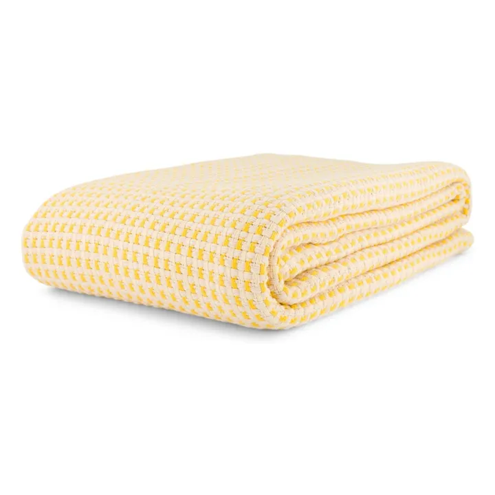 Plaid Miuccia en jacquard de coton | Jaune citron- Image produit n°0