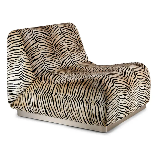Rotondo modular fireside chair in tiger velvet | Tiger