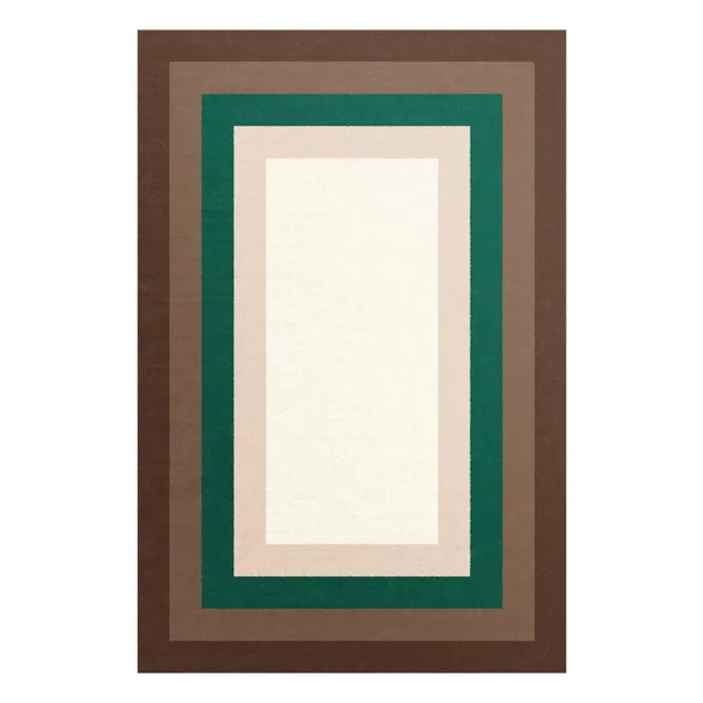 Luna Quadro wool rug | Green