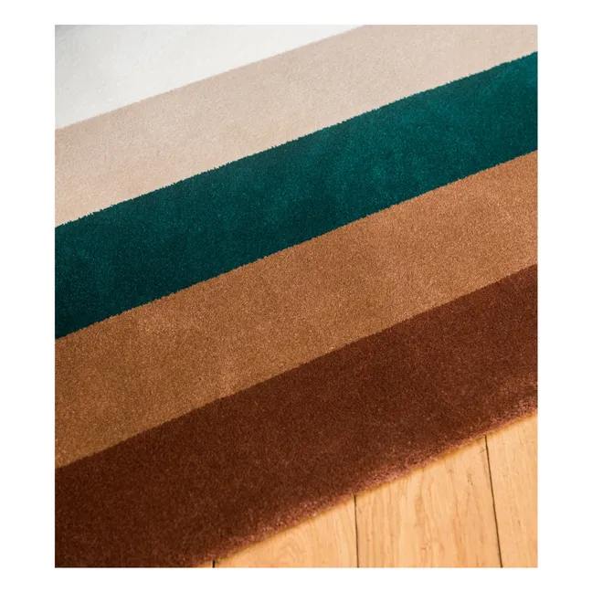 Luna Quadro wool rug | Green