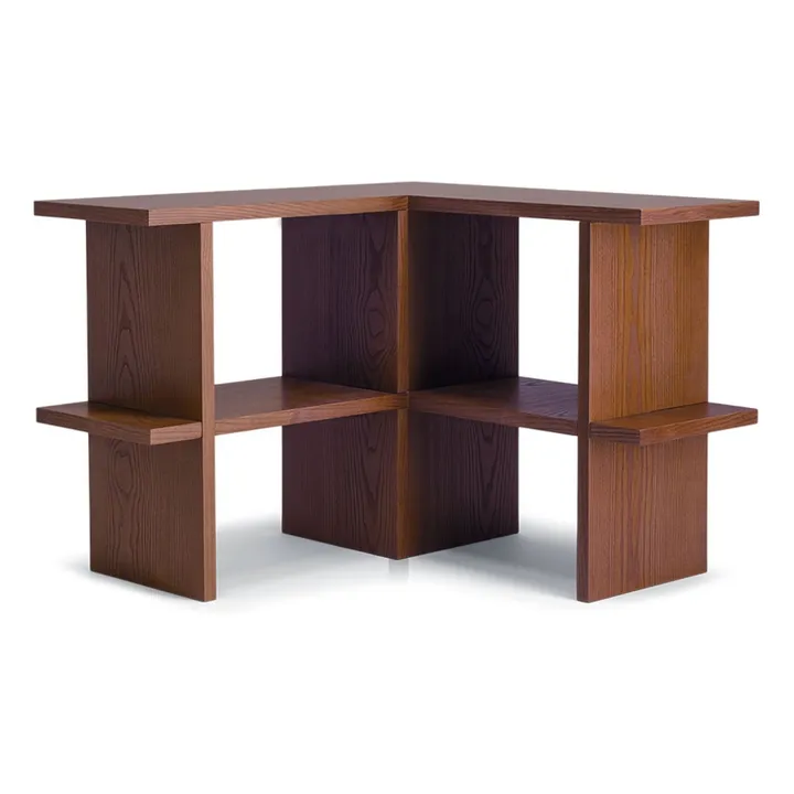 Étagère d'angle Mara frêne finition iroko | Iroko- Image produit n°0