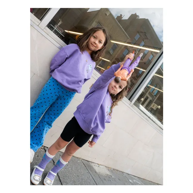 Sweatshirt Herz Bio-Baumwolle | Violett