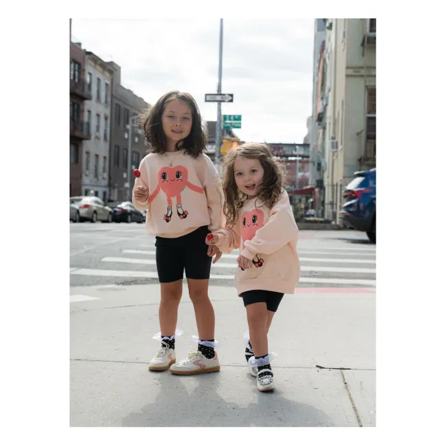 Sweat Cœur Coton Bio | Rose pâle