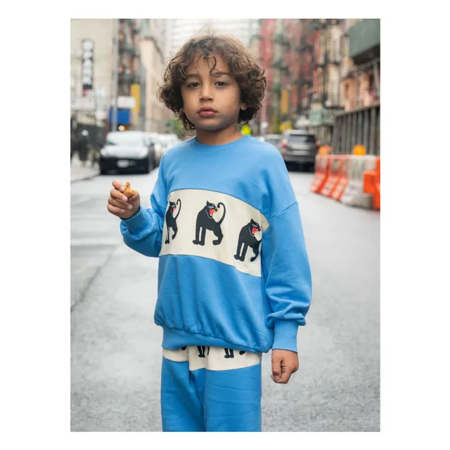 Panther organic cotton sweatshirt | Azure blue