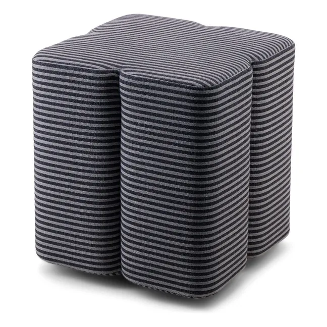 Fiori pouffe in striped fabric | Midnight blue
