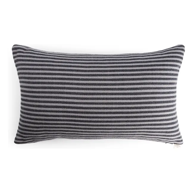 Coussin rectangulaire Carino en tissu rayé | Marron