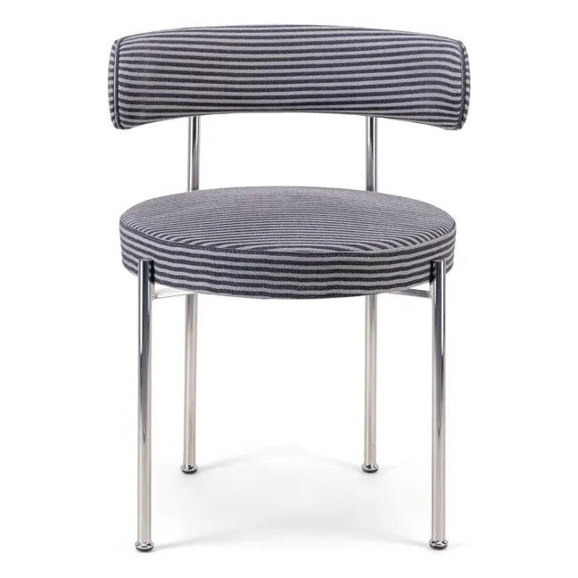 Chaise Libera en tissu rayé | Bleu nuit