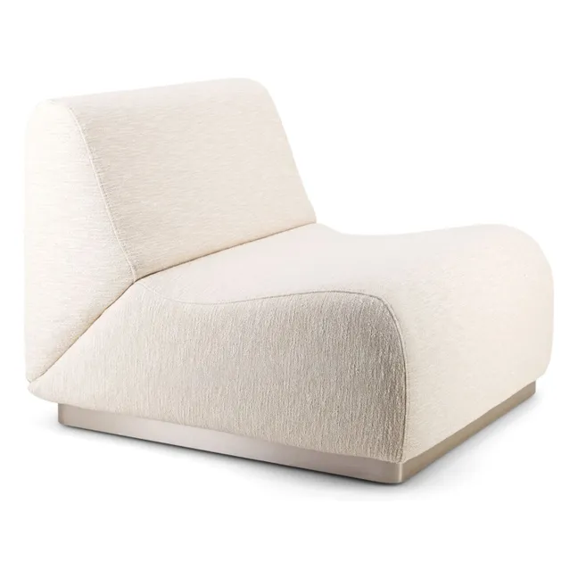 Rotondo modular fireside chair in woven fabric | Cream
