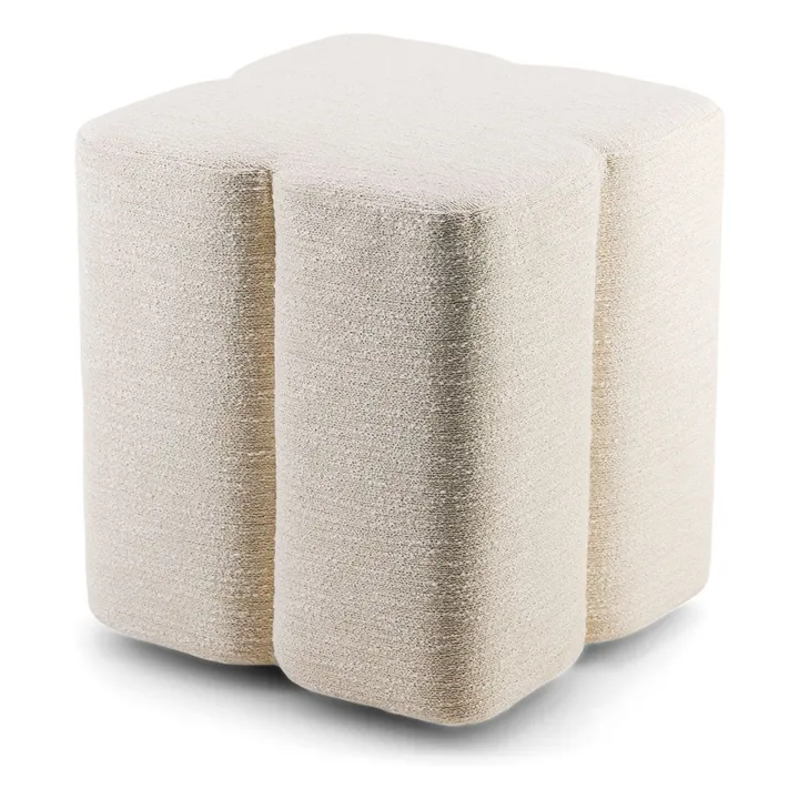 Fiori pouffe in woven fabric | Cream- Product image n°0