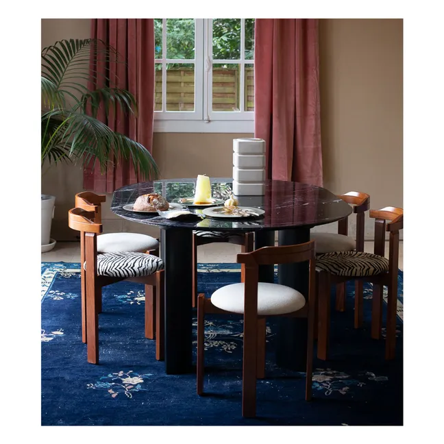 Chaise Laura rembourré en hêtre et velours | Tigre
