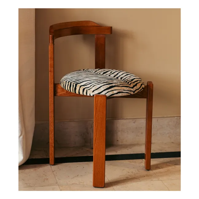Chaise Laura rembourré en hêtre et velours | Tigre
