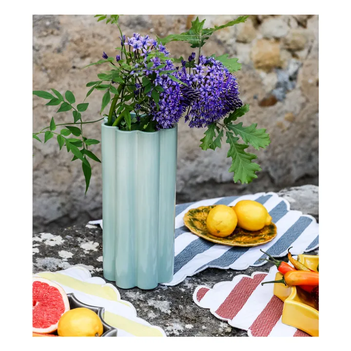 Vase Duetto Solo en céramique | Vert amande- Image produit n°1