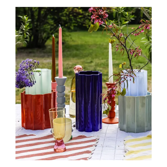 Vase Duetto Solo en céramique | Bleu nuit