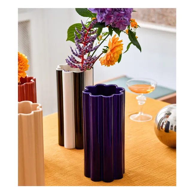 Vase Duetto Solo en céramique | Bleu nuit