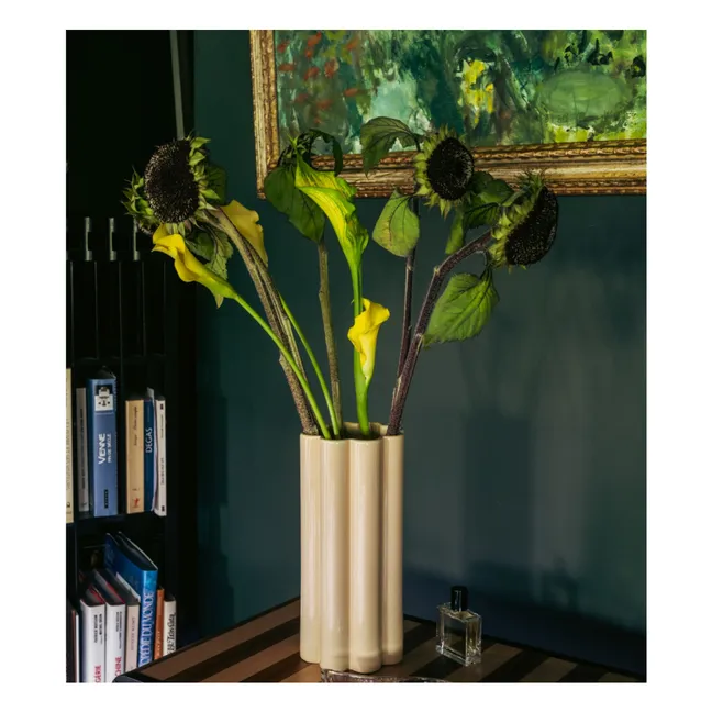 Vase Duetto Solo en céramique | Beige