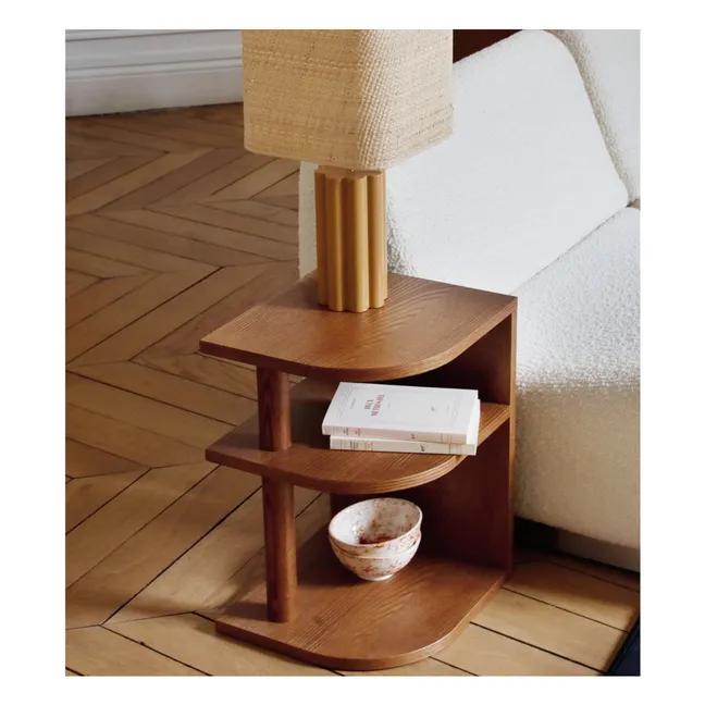 Opera side table ash iroko finish - left version