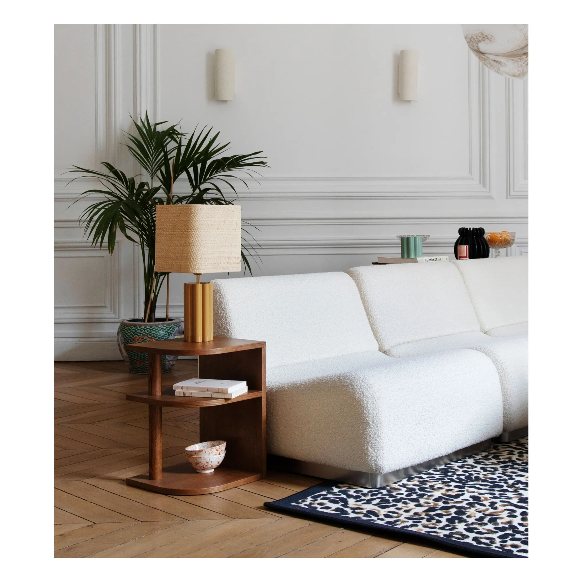 Table d'appoint Opera frêne finition iroko - version gauche | Iroko- Image produit n°1