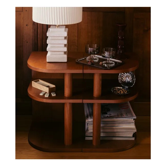 Table d'appoint Opera frêne finition iroko - version droite | Iroko