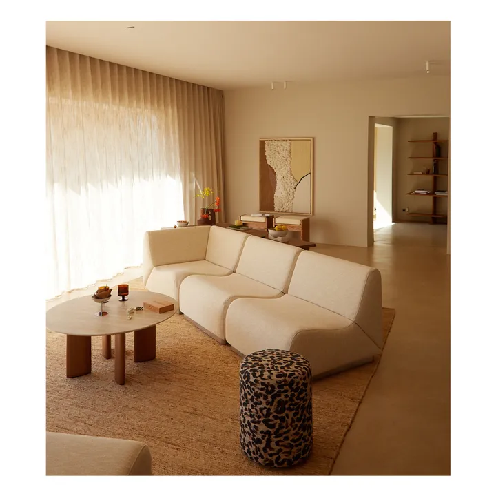 Pouf rond Mobile en jacquard de coton | Léopard- Image produit n°2