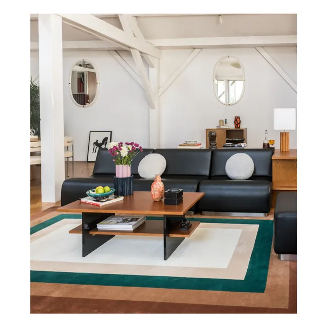 Tapis Luna Quadro en laine | Vert