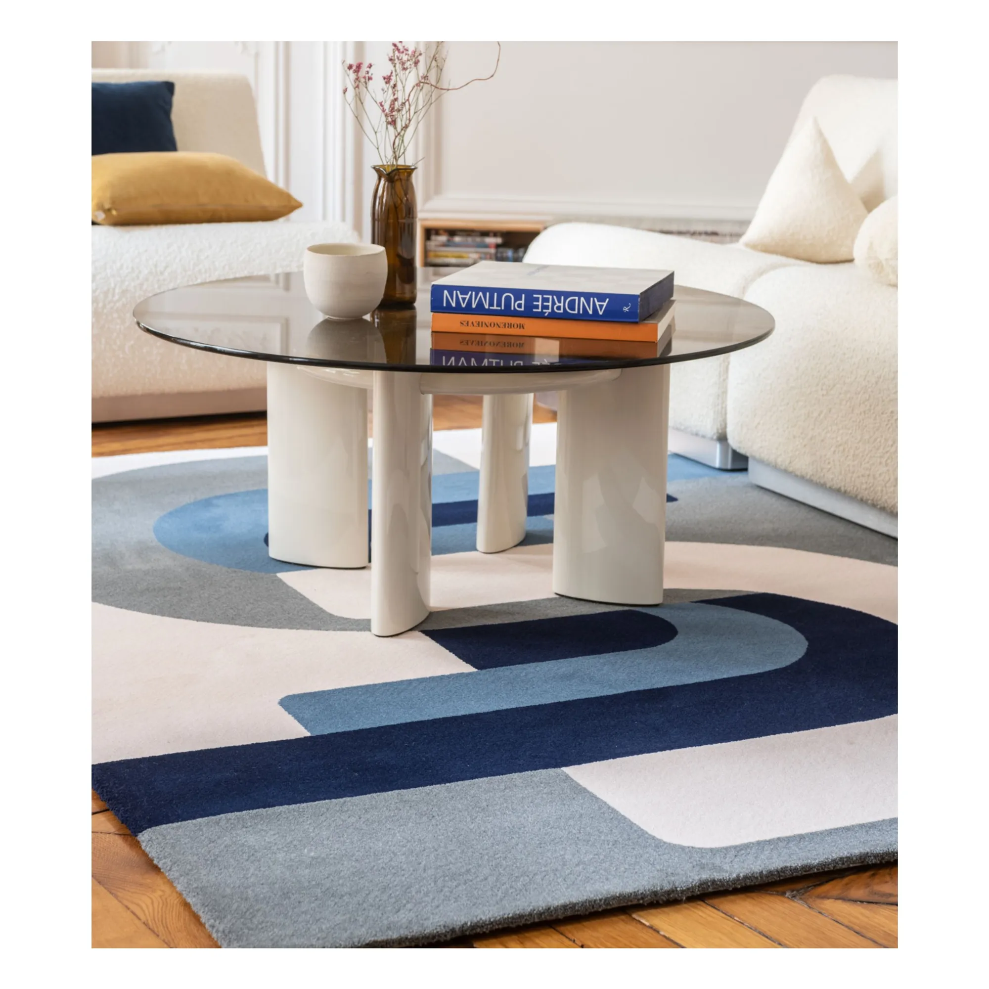 Tapis Roma en laine | Bleu- Image produit n°1