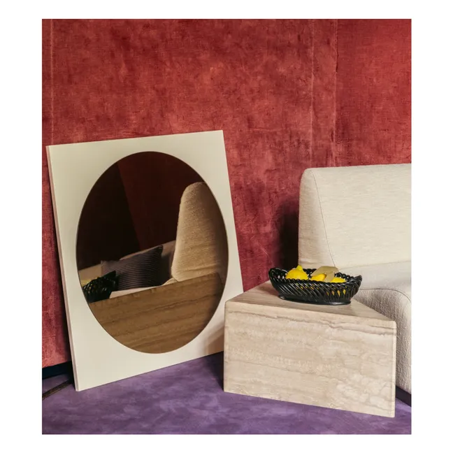 Triangolo travertine side table