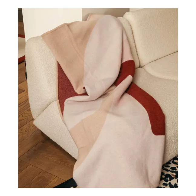 Plaid Roma en laine | Rose