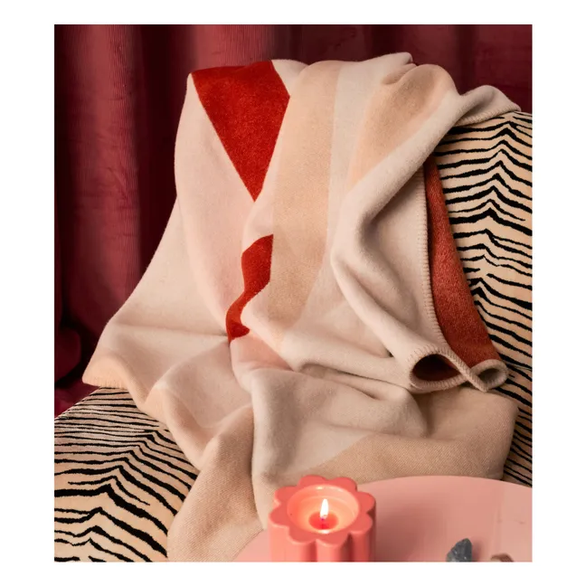 Plaid Roma en laine | Rose